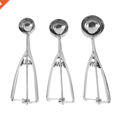 3Pcs/Set Ice Cream Scoop Stainless Steel Dessert Spoon Water