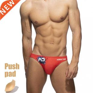 Pad Swimsuit Man Waist Bathing Beachwear Push Summer Low Men