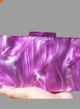 Pearl Purple Mrror Fashon Lades Evenng Bag New Unque Ma