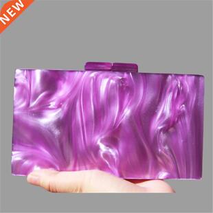 Pearl Purple Mrror Fashon Lades Evenng Bag New Unque Ma