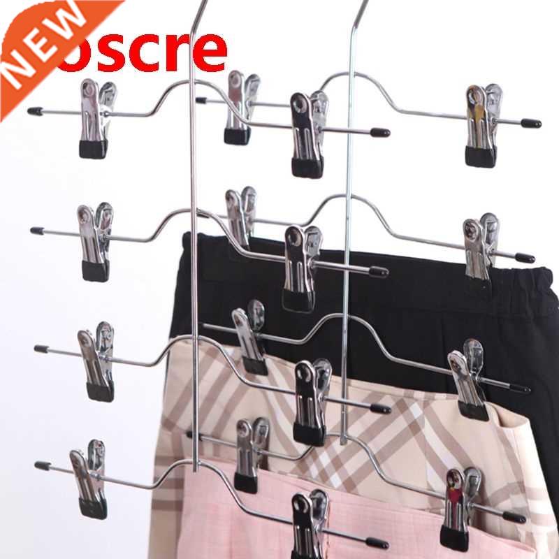 Multifunctional 4 Layer Stainless Steel Pants Hanger Rack Cl