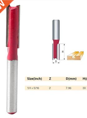 1/4 Shank 5/16 Blade Woodworking Double Flutes Straig Ro