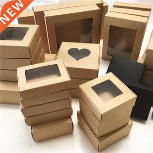 50pcs Paper Wedding Favor Gift Box Kraft Paper Cookies Candy