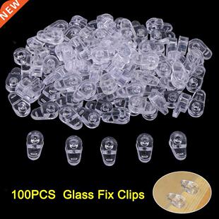 100PCS Plastic Glass Retainer Transparent Mirror Cabinet Fix