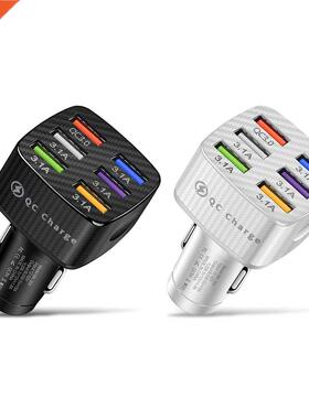 USB Car Charger QC3.0 Fast 5V-15A 6 Ports USB Plug Adapter t