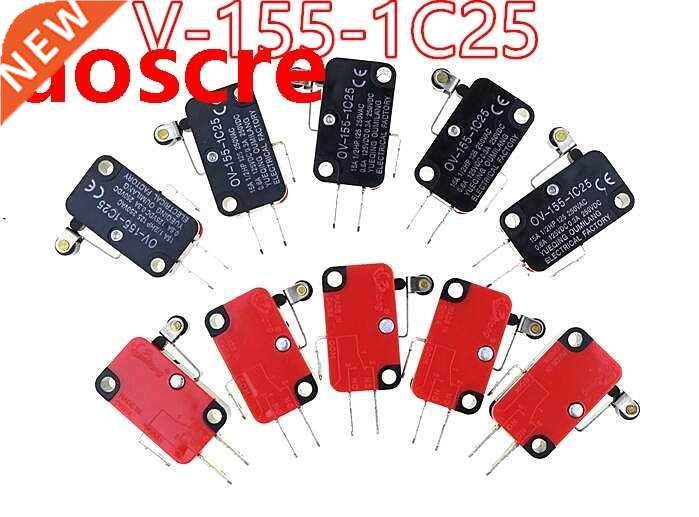 10pcs V-155-1C25 Micro Limit Switch Short Hinge Roller Leve