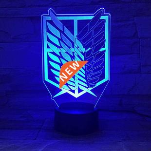 Attack Logo Lamp LED Titan Anime Light Night Desk Bedroom