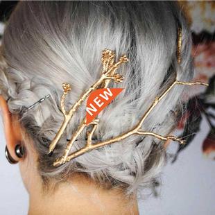 Hairpin Fashion Antler Branch Metal Leaves Silver 1PC Gold