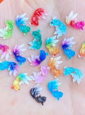 50Pcs Acrylic Lovely Mixed Mini Goldfish Flatback Cabochon S