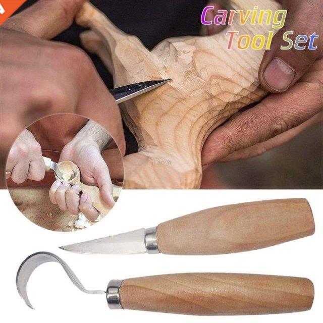 2Pcs/Set Stainless Steel Wood Carving Cutter Woodwork Sculpt