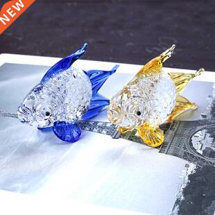 Crystal Goldfish Miniature Figurine Handmade Glass Animal Cr