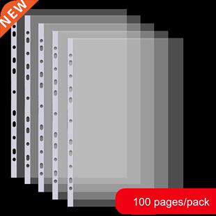 100 Pages/pack Clear File Hder Sheet Protectors PP Documen