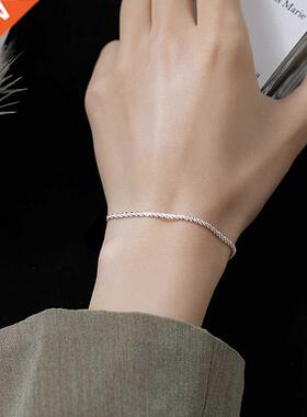 Silver Plated Fashion Simple Shiny Chain Bracelet for Women