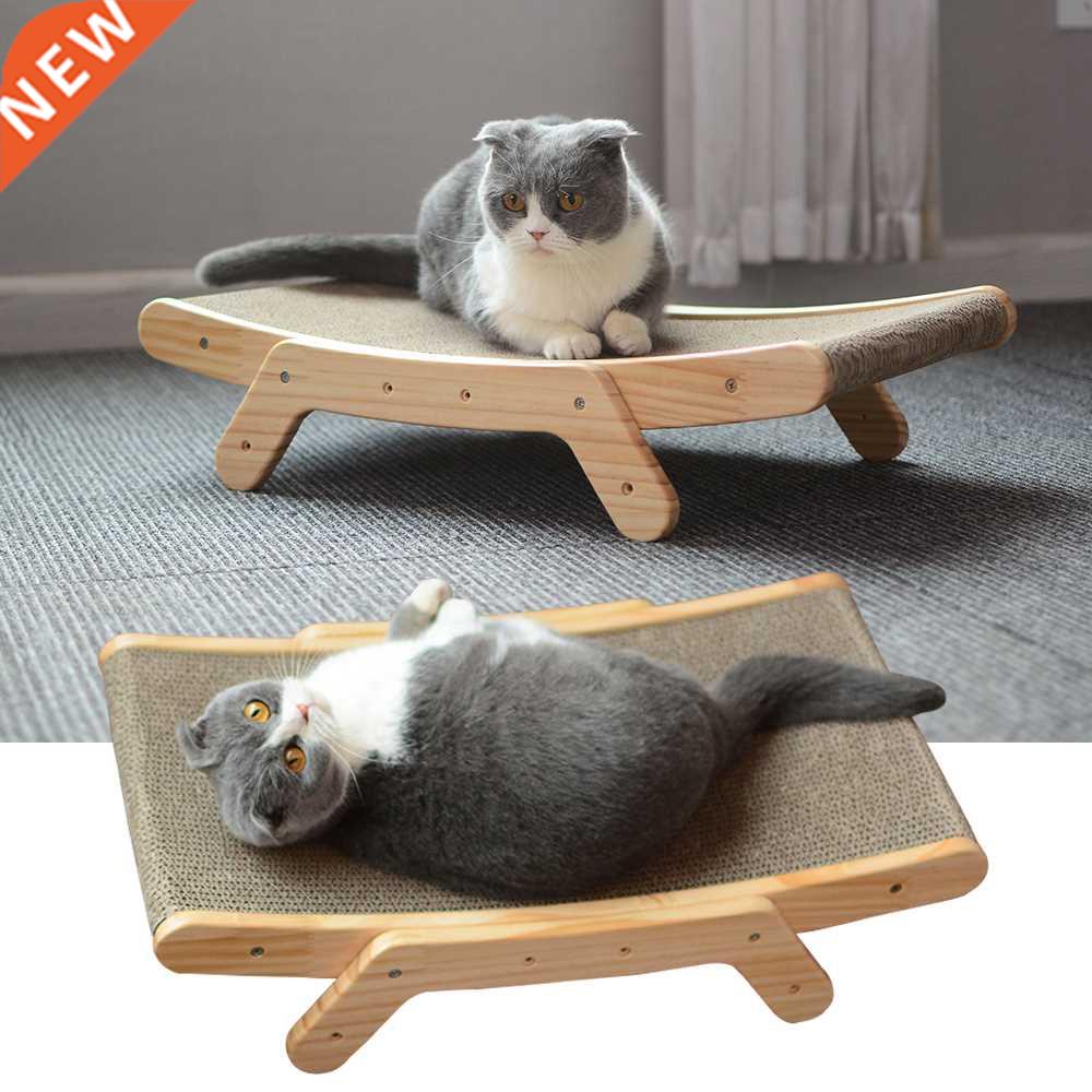 Wooden Cat Scratcher Scraper Detachable Lounge Bed 3 In 1 Sc