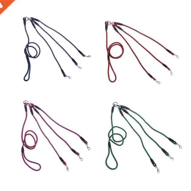 Triple Dogs Leash Coupler Lead With Nylon Soft Handle For Wa