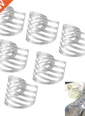 6pcs Napkin Rings Wedding Napkin Holder Metal Silver Napkin