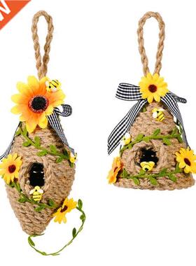 New Honeybee Festival Wreath Artificial Sunflower Bee Handwo