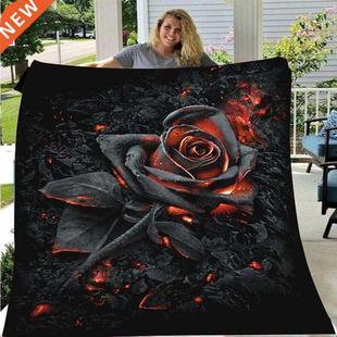 Burnt Rose Printed Quilts Fleece Blankets Birthday Gifts Val