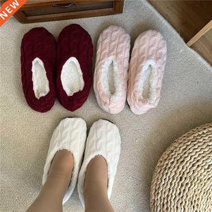 Sock Womens Contton Fluffy Furry Slipper Bow House Winter