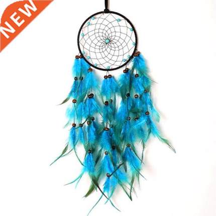 Creative Blue Feather Dream Catcher Wind Chime with LED Ligh