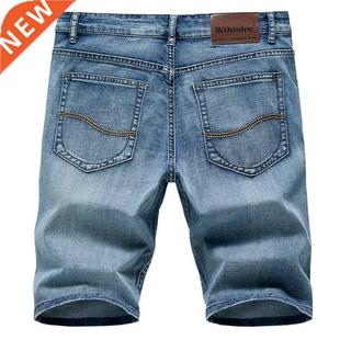 Blue Men Shorts Classic Denim New Thin 2022 Black Summer