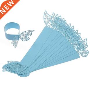 Cut Paper Napkin 50pcs Holders Laser Rings Wedding Butterfly