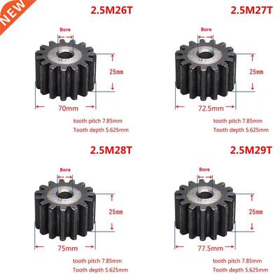 1Pcs 45# Steel Spur Gear 2.5Modulus 26T-41T Shaft Reduction