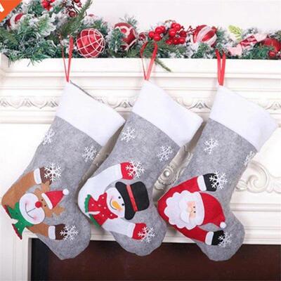 Christmas Stockings Fabric Santa Claus Elk Snowman Sock Gift