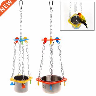 1pc Birds Parrots Hanging Feed Bowl Swing Cage Toys For Par