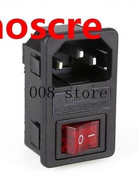4 feet Red Rocker Switch Fused IEC 320 C14 Inlet Power Socke