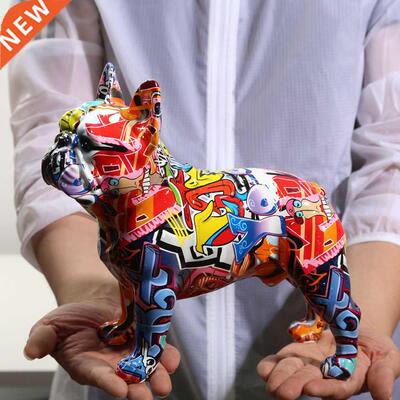 Creativity Modern Colorful French Bulldog Statue Wholesale G