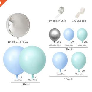 Pastel Balloons 103pcs Blue Set Mint Arch Macaron Garland