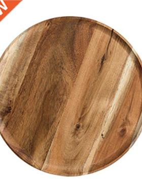 Wooden Round Serving Tray Snacks Food Storage Dish for Hotel