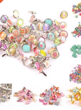 New Mx Pattern Round Metal Brads  Scrapbookng Crafts Ac