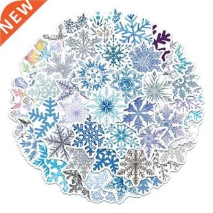 Snowflakes Christmas Electrostatic Stickers 50Pcs For Lot