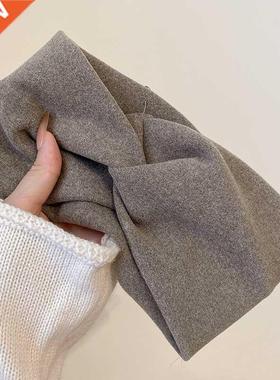 Fashion Knit Wide Head Bands Cashmere Cross Elastic Headband