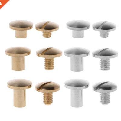 10 Pairs Brass Chicago Screws Posts Belt Button for Leather