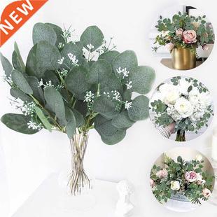 Green Eucalyptus Leaves 5pcs Bridal Plants DIY Artificial