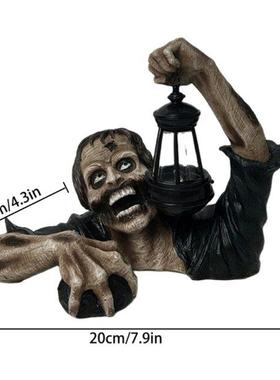 23GB Zombie Crawling Out of Grave with Led Lantern Garden De