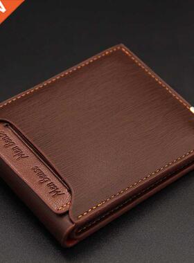 2022 New Men's Wallet Leather Bifold Wallet Slim Fashion Cre