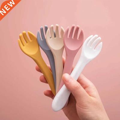 Baby Soft Silicone Fork Spoon Feeding Set BPA Free Kid Dishe