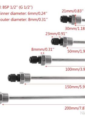 30-200mm Thermowell Stanless Steel 304 1/2 BSP G Thread fo