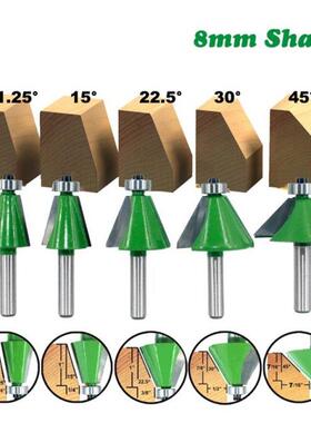 Convenient 8mm Shank Chamfer Router Bit 5 Pcs Edge Forming M
