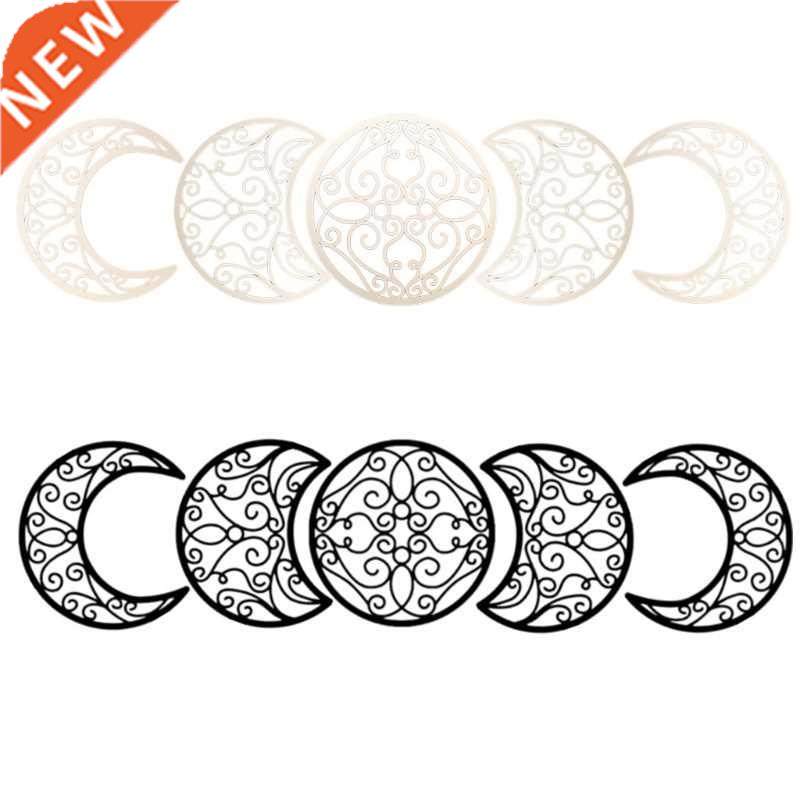 Creative Wooden Moon Phase 3D Wall Sticker Home Living Room