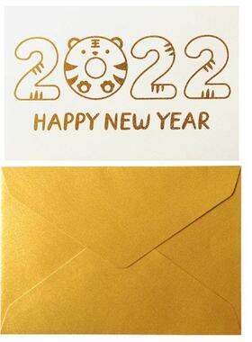 New 10pcs 2022 Year of the Tiger Greeting Cards with Envelop