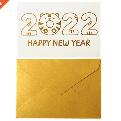 New 10pcs 2022 Year of the Tiger Greeting Cards with Envelop