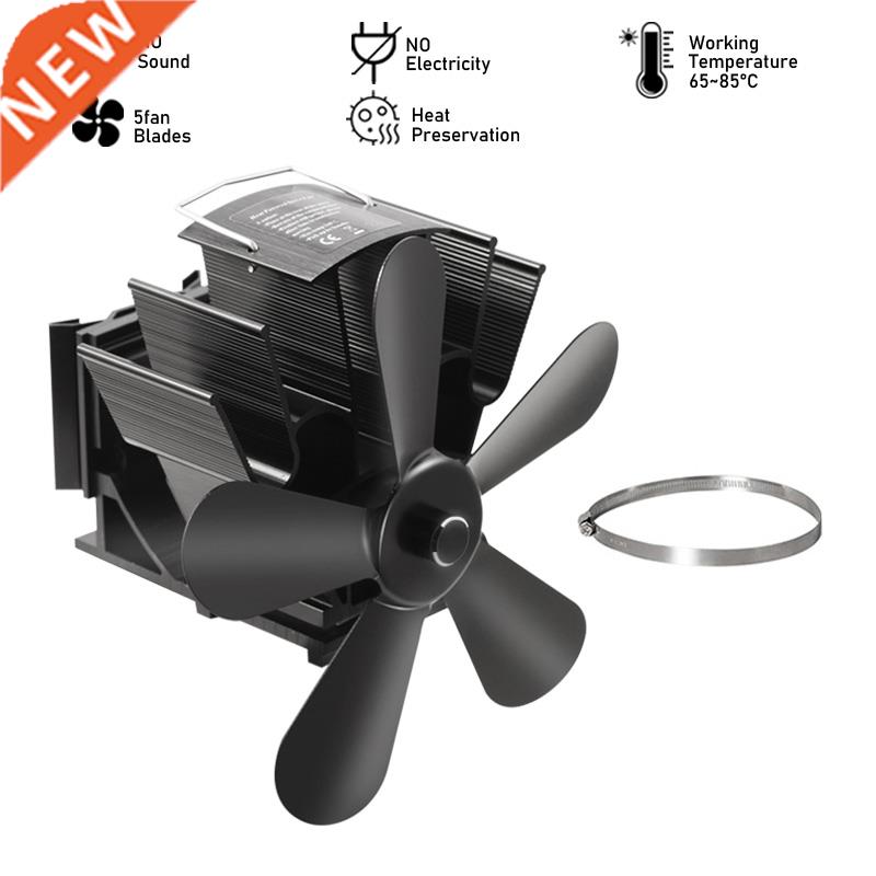 Fireplace 5 Blade Heat Powered Stove Fan komin Log Wood Burn