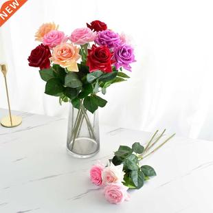 Stem Felt Real Feel Hand Latex Branch Rose Touch Pcs