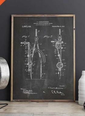 Drafting Compass patent ,Architect artwork drawing ,poster,