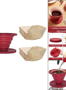 Coffee Dripper Manual Coffee Brew Maker with 80 Unbleached P